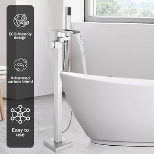 Floor-Mounted Freestanding Bath Shower Mixer – Chrome