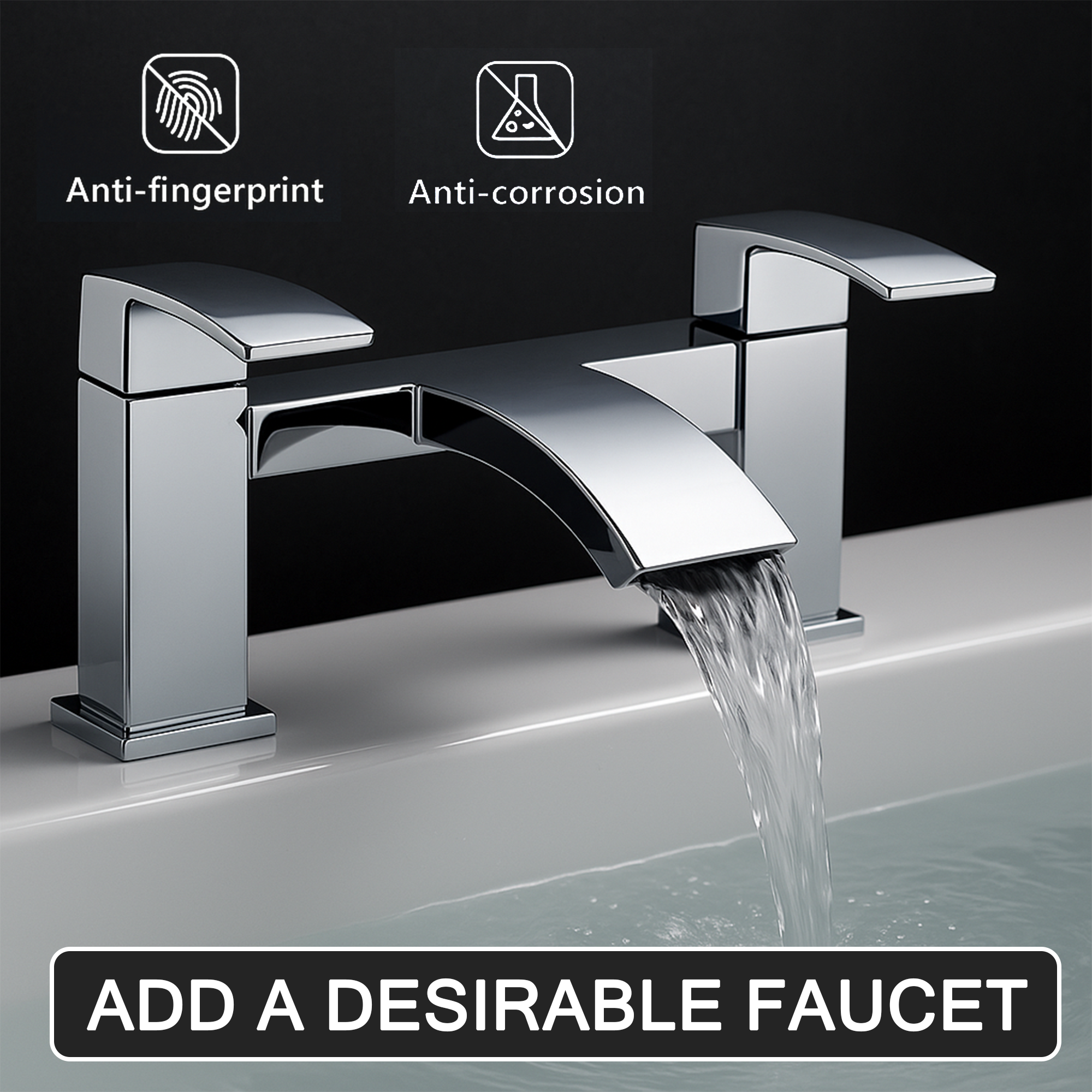 ARKO Vista Basin Mixer Tap, Bath Filler & Thermostatic Mixer Shower Set with Bath Waste – Chrome