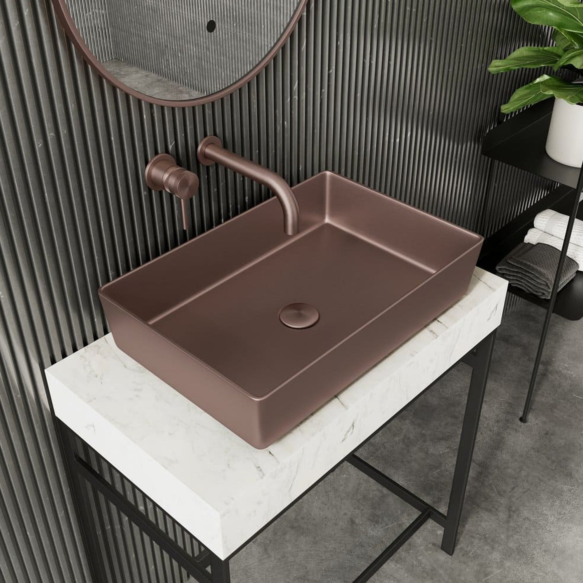 Countertop Basin, 526x346x120mm Stainless Steel – Gunmetal