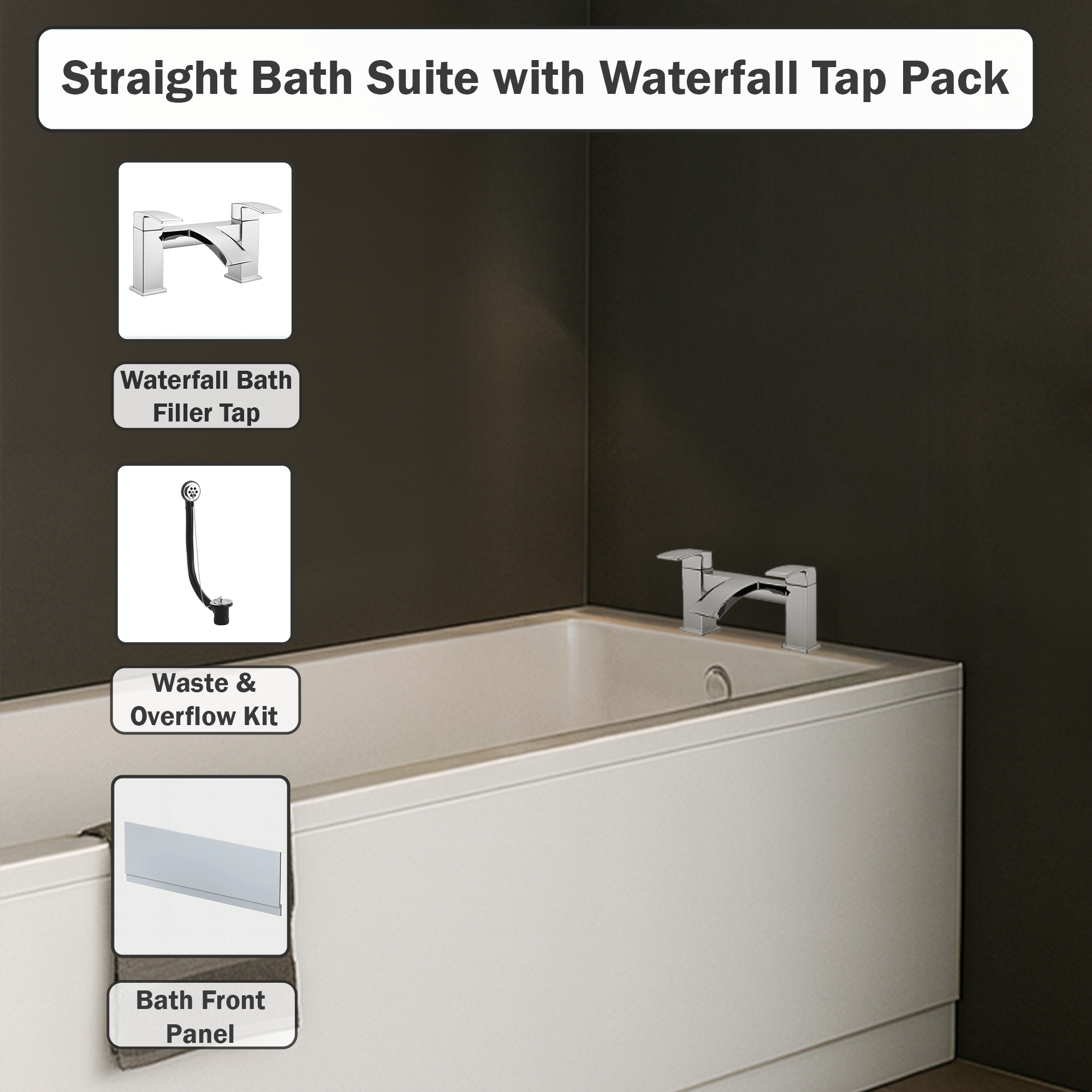 Arko Vista Complete Bathroom Suite -  Chrome