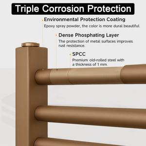 Arko Heated Towel Rail –Bronze– 500 x 1200mm – Straight Bars