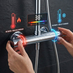 Arko Modern Round Thermostatic Shower – Chrome