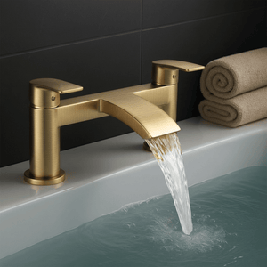 Arko Capri Bath and Basin Mixer Tap with Bath Waste Set - Brass