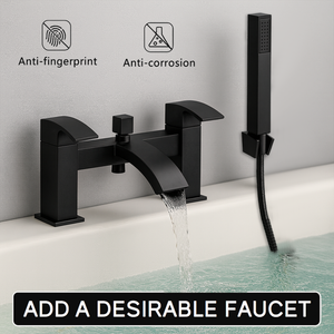 ARKO Vista Bath Shower & Basin Mixer Tap Set – Black