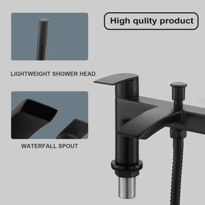 Capri Black Bath Shower Mixer Tap with Shower Kit