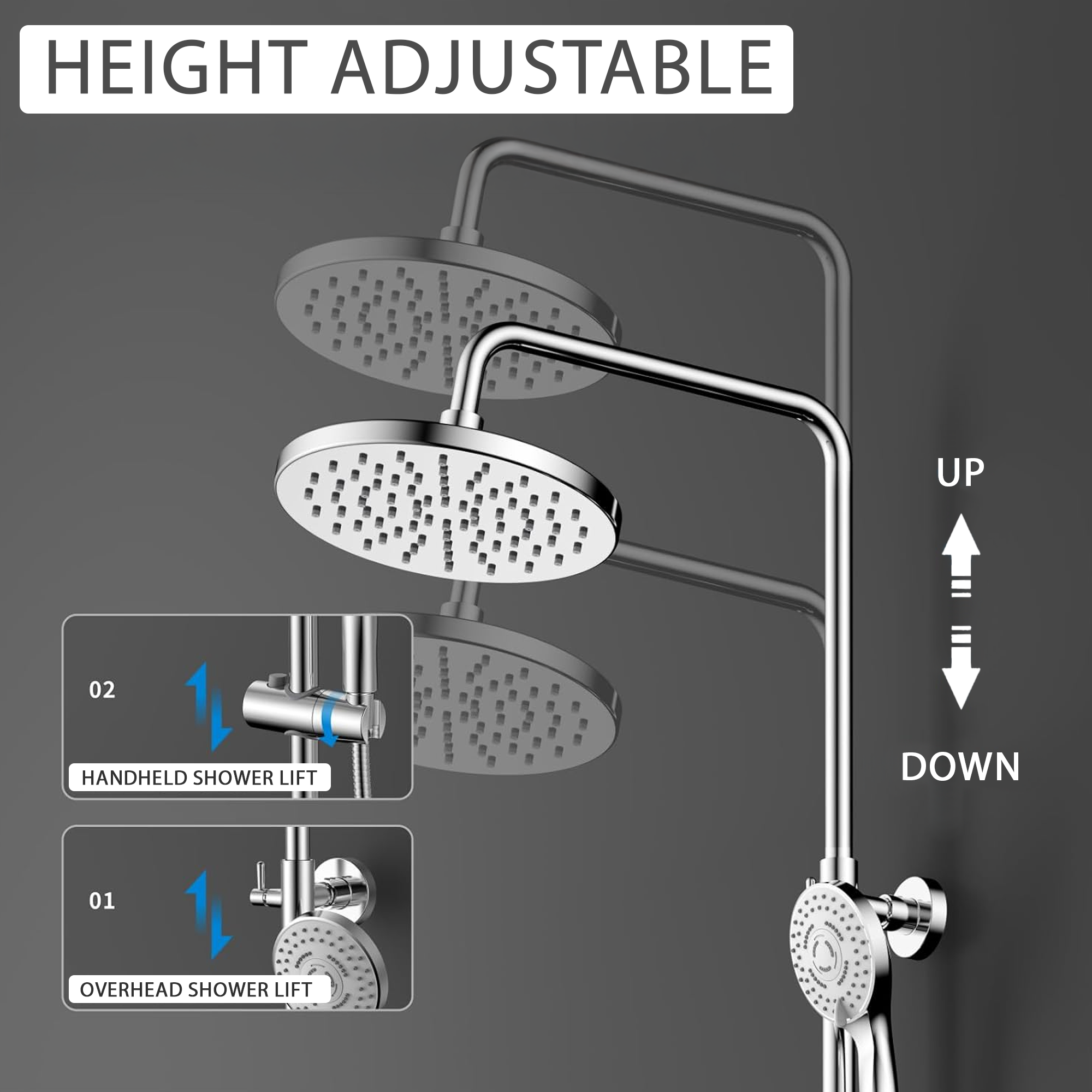 Arko Bathroom Capri Mixer Shower & Basin Mixer Tap Sets with Bath Shower Waste – Chrome