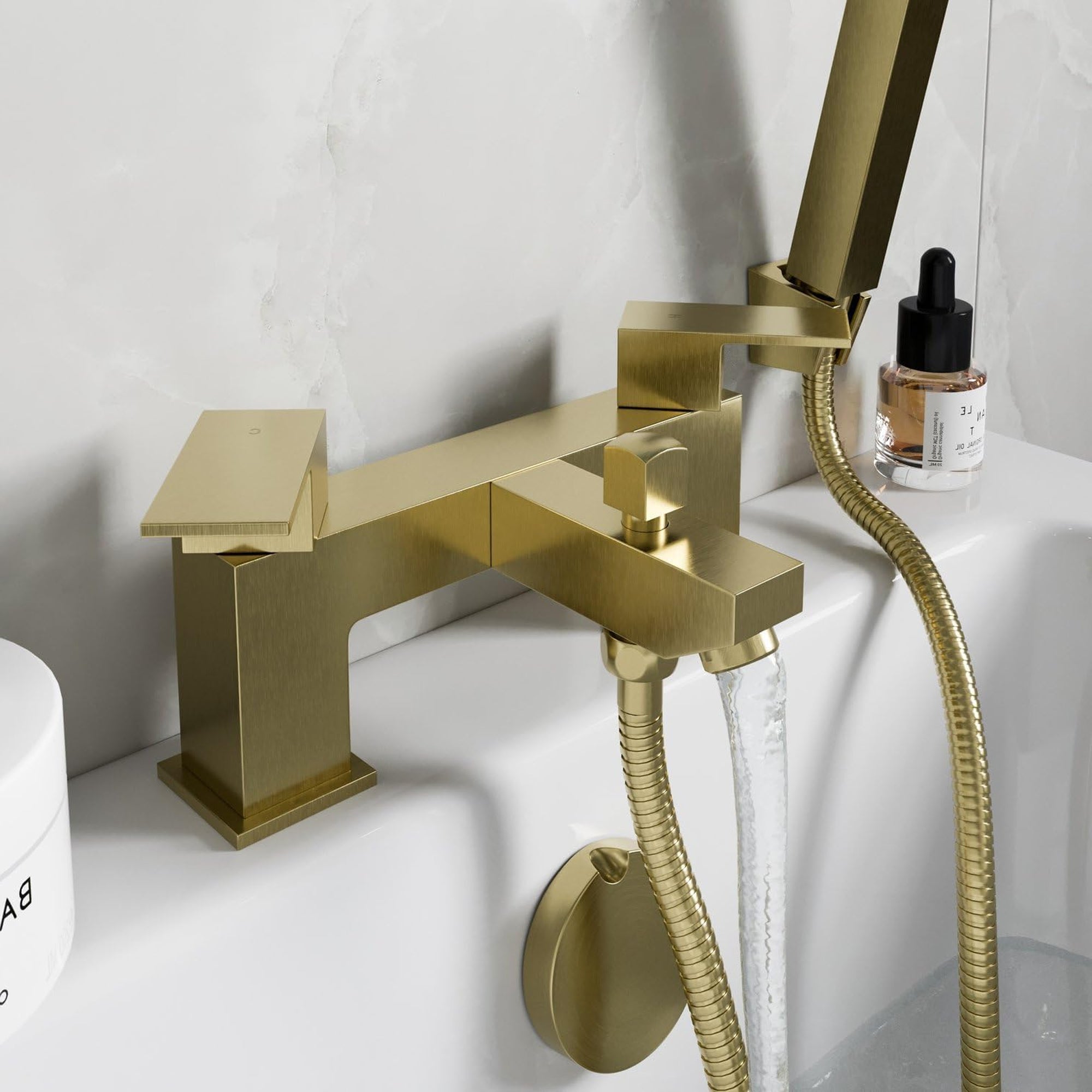 Verda Modern Bath Shower Mixer with Shower Kit – Brass