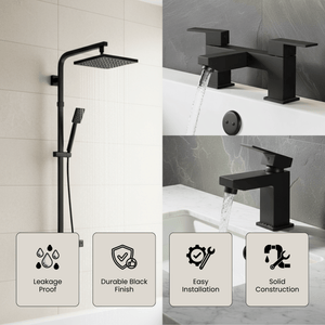 ARKO Verda Bath Filler & Mixer Shower Set – Black