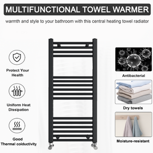 ARKO Black Heated Towel Rail 600x1000mm – Wall Mounted Ladder Radiator