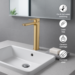 Capri Tall Basin Mixer Tap – Brushed Brass Finish