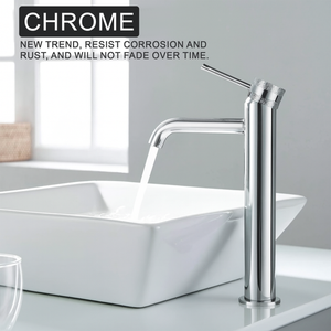 Round Tall Basin Mixer Tap Chrome Finish – Solid Brass