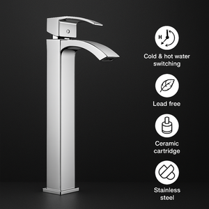 Vista Tall Basin Mixer Tap High Rise – Chrome Finish