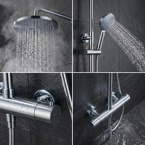 Arko Modern Round Thermostatic Shower – Chrome