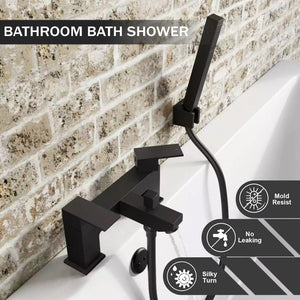Verda Modern Bath Shower Mixer with Shower Kit – Black