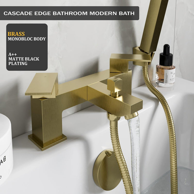Verda Modern Bath Shower Mixer with Shower Kit – Brass