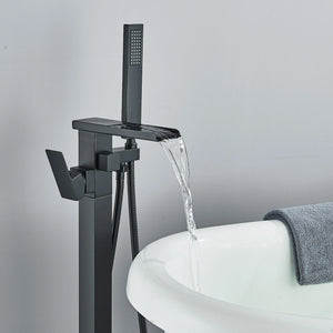 Floor Mounted Freestanding Bath Shower Mixer – Matte Black