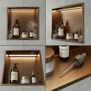 ARKO Shower Niche with LED Light Wall Insert, Bathroom Shower Storage Shelf, Bronze