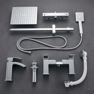 ARKO Vista Basin Mixer Tap, Bath Filler & Thermostatic Mixer Shower Set with Bath Waste – Chrome