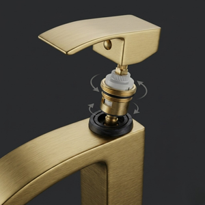 Vista Brass Square Basin Mixer Tap Brass