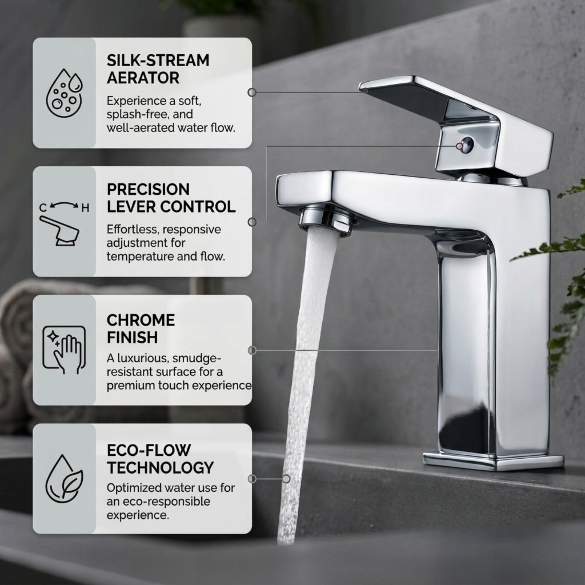 Verda Square Basin Mixer Tap