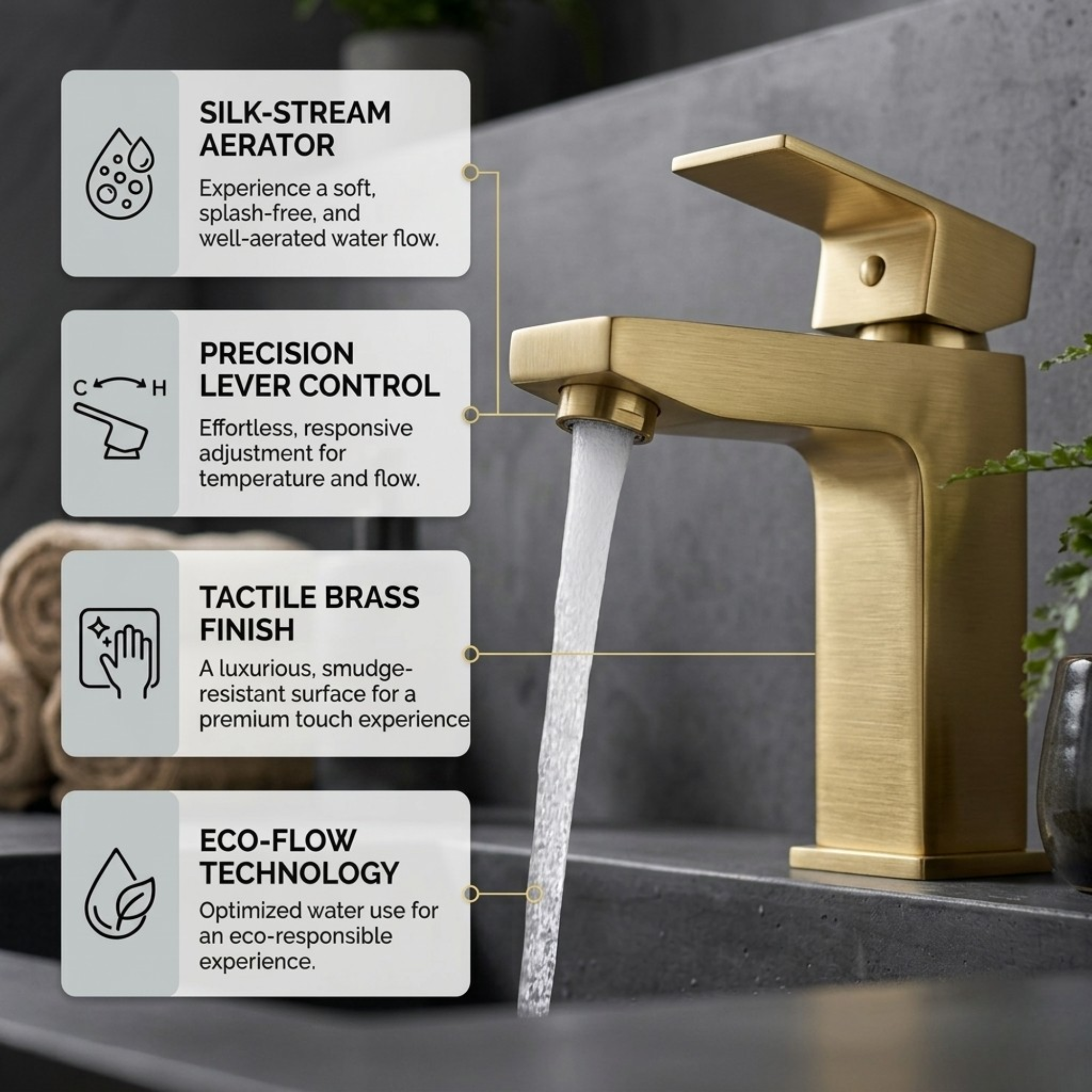 Verda Basin Mixer Tap Brushed Brass