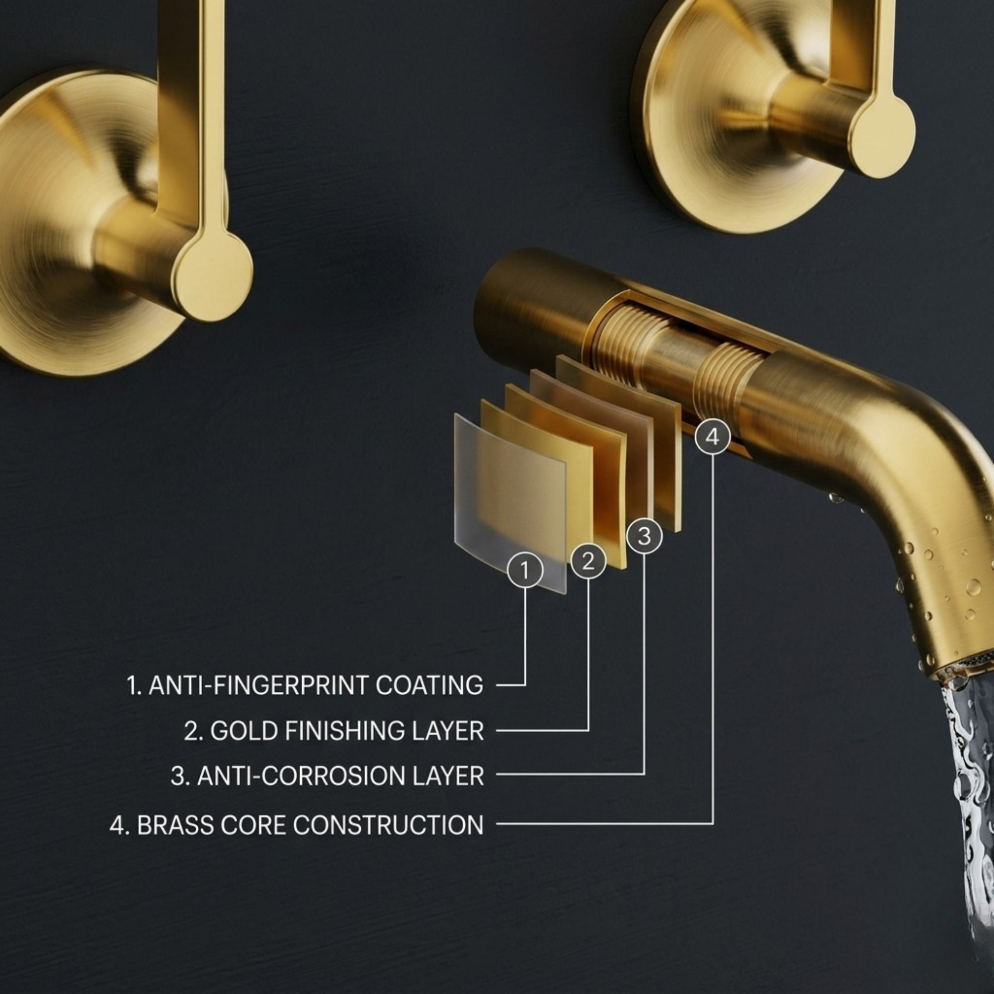 Arlo Bath Filler – Brass