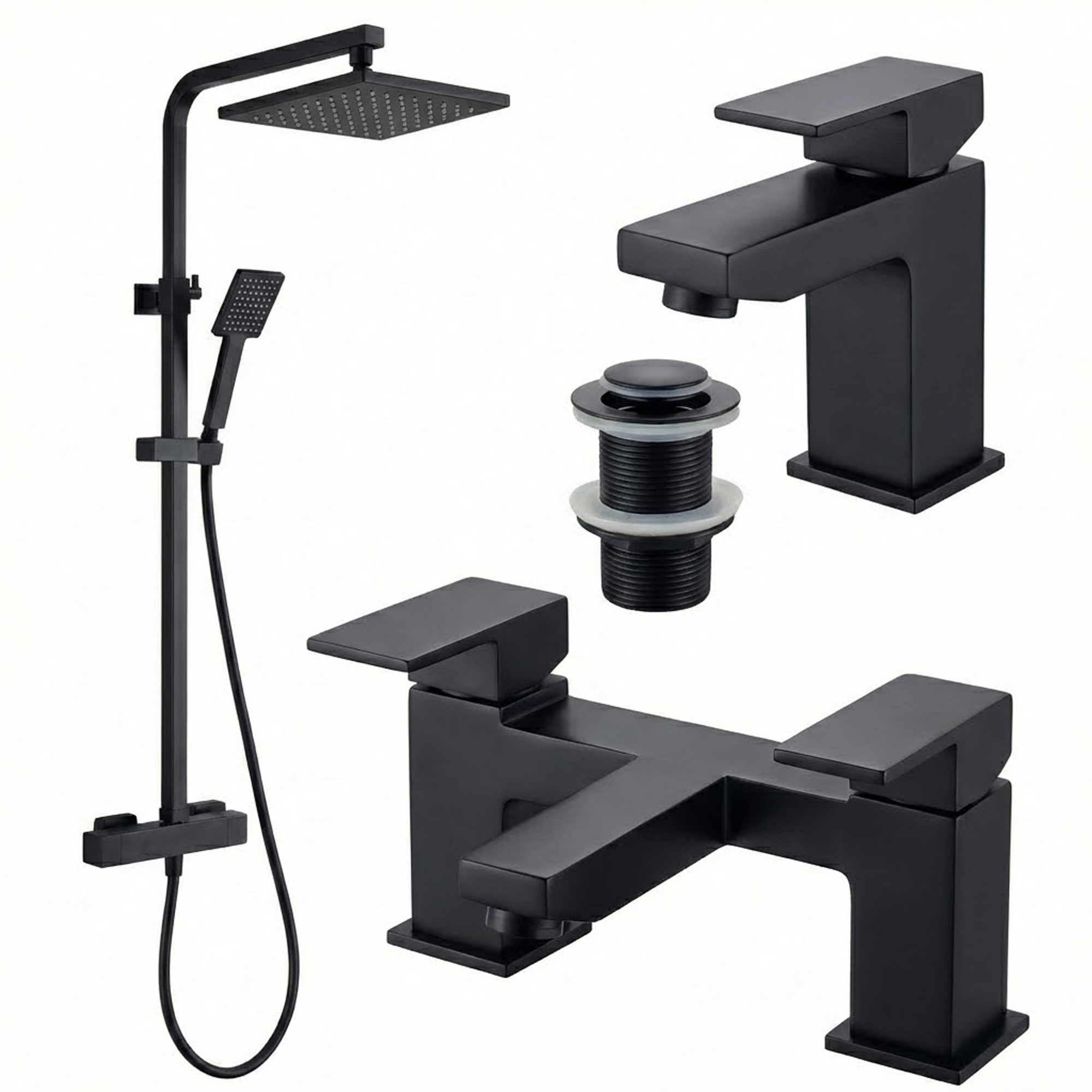 ARKO Verda Bath Filler & Mixer Shower Set – Black