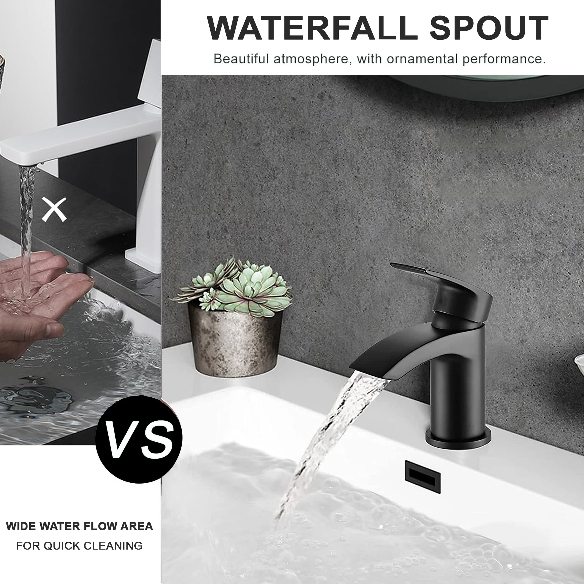 Arko Bathroom Capri Mixer Shower & Basin Mixer Tap Sets with Bath Shower Waste – Black
