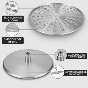 ARKO Round Concealed Thermostatic Shower Mixer 2 Dial Twin Head with Valve, Handset & Shower Waste – Chrome