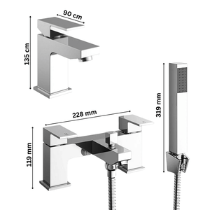 ARKO Verda Bath Shower & Basin Mixer Tap Set – Chrome