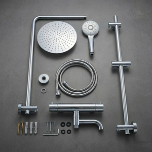 Arko Modern Round Thermostatic Shower with Filler – Chrome