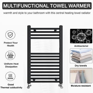 ARKO Black Heated Towel Rail 500x800mm – Wall Mounted Ladder Radiator