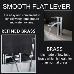 ARKO Capri Bath Shower & Basin Mixer Tap Set – Chrome