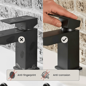 Arko Verda Basin Mixer Tap & Bath Shower Set with Bath Waste – Black