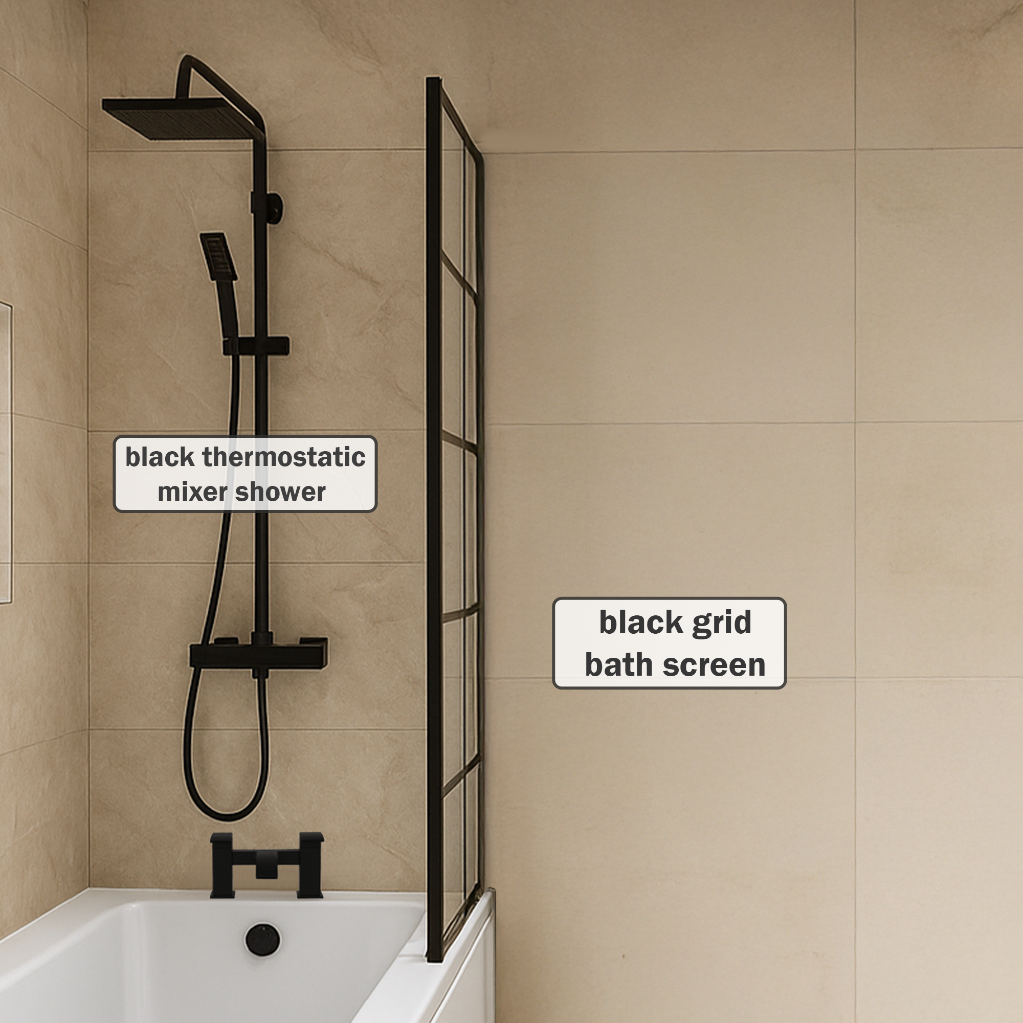 Arko Vista Complete Bathroom Suite -  Black