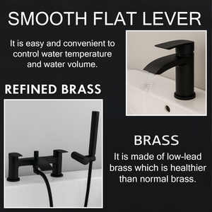 ARKO Capri Bath Shower & Basin Mixer Tap Set – Black