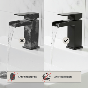 ARKO Waterfall Bath Filler & Mixer Shower Set – Black