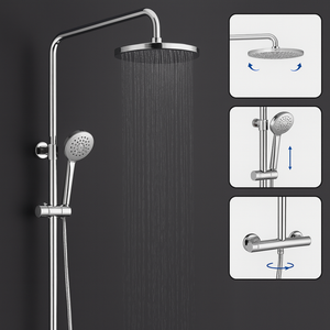 ARKO Capri Basin Mixer Tap, Bath Filler & Thermostatic Mixer Shower Set with Bath Waste – Chrome