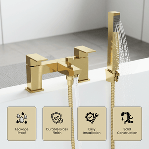 Arko Verda Basin Mixer Tap & Bath Shower Set with Bath Waste – Brass