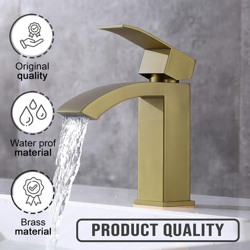 Vista Brass Square Basin Mixer Tap Brass