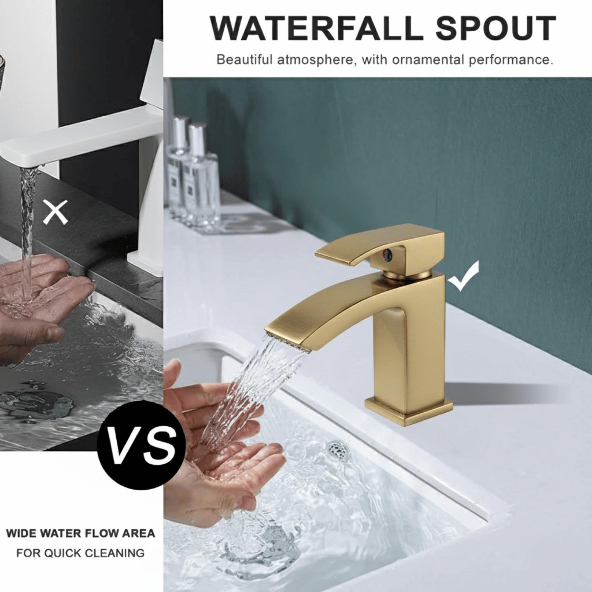 Arko Bathroom Vista Mixer Shower & Basin Mixer Tap Sets with Bath Shower Waste – Brass