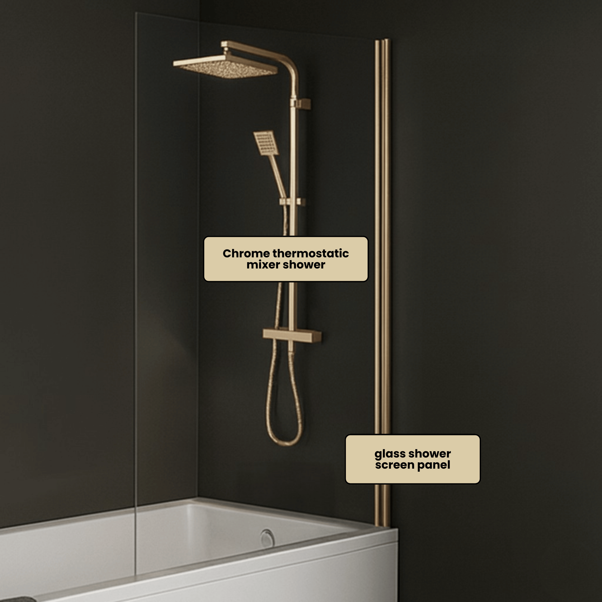 Arko Vista Complete Bathroom Suite -  Brass