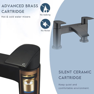 Capri Black Bath Filler Tap