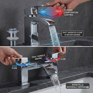 ARKO Vista Basin Mixer Tap, Bath Filler & Thermostatic Mixer Shower Set with Bath Waste – Chrome