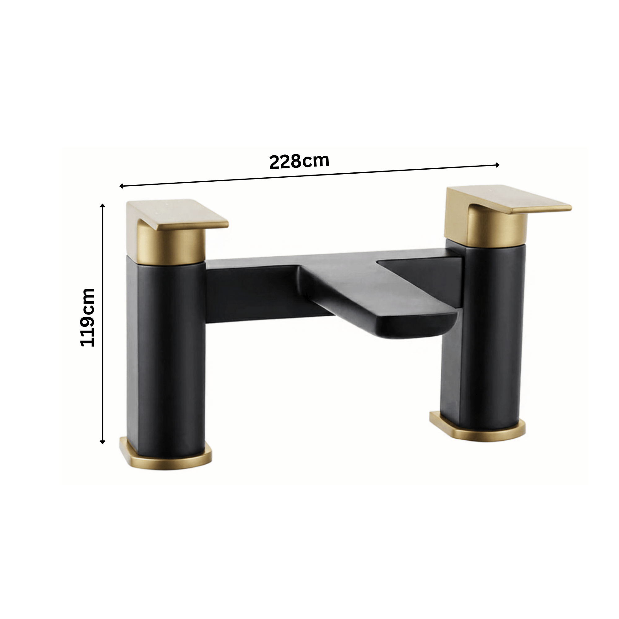 ARKO bath mixer tap, Thermostatic Bath Mixer Tap - BLACK & BRASS