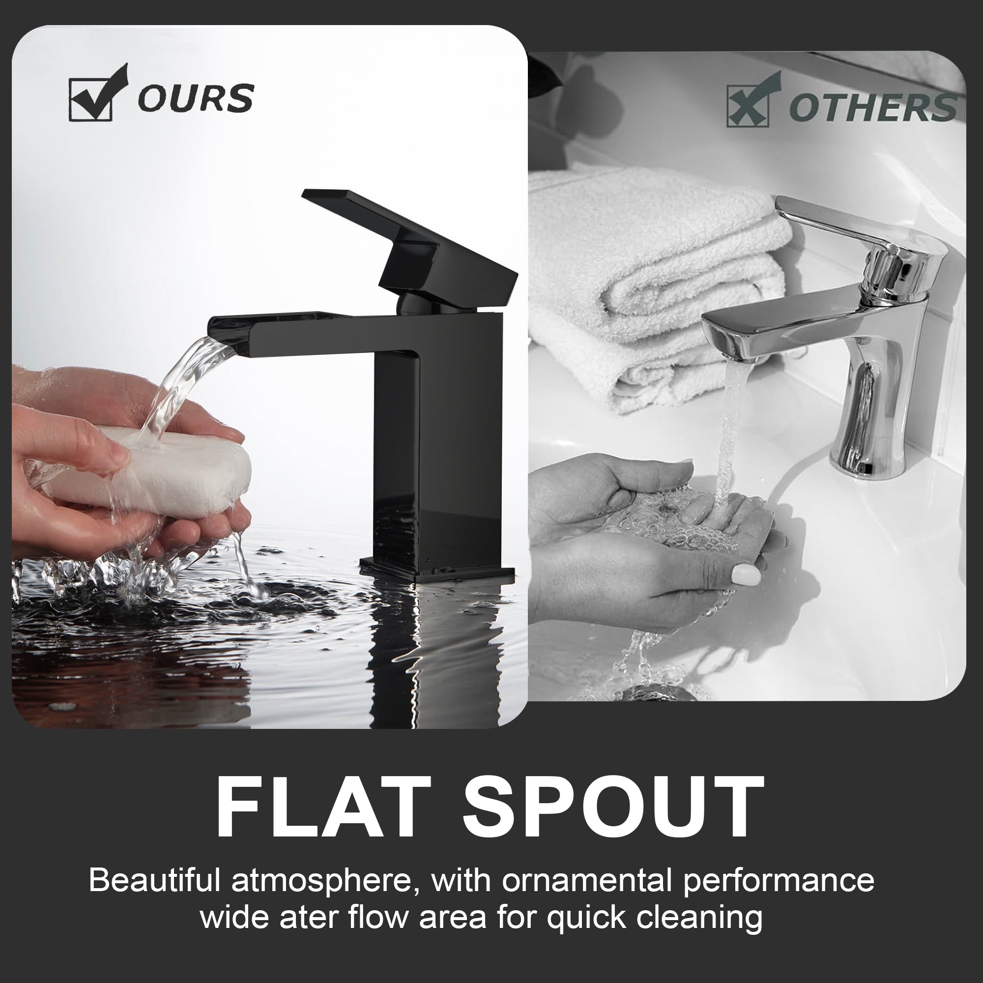 Arko Bathroom Waterfall Mixer Shower & Basin Mixer Tap Sets with Bath Shower Waste – Black