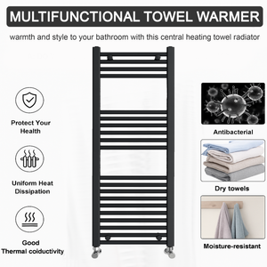 ARKO Black Heated Towel Rail 400x1200mm – Wall Mounted Ladder Radiator