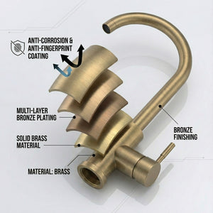 Arko Manhattan Single Lever Kitchen Sink Mixer Tap Swivel Spout - Bronze