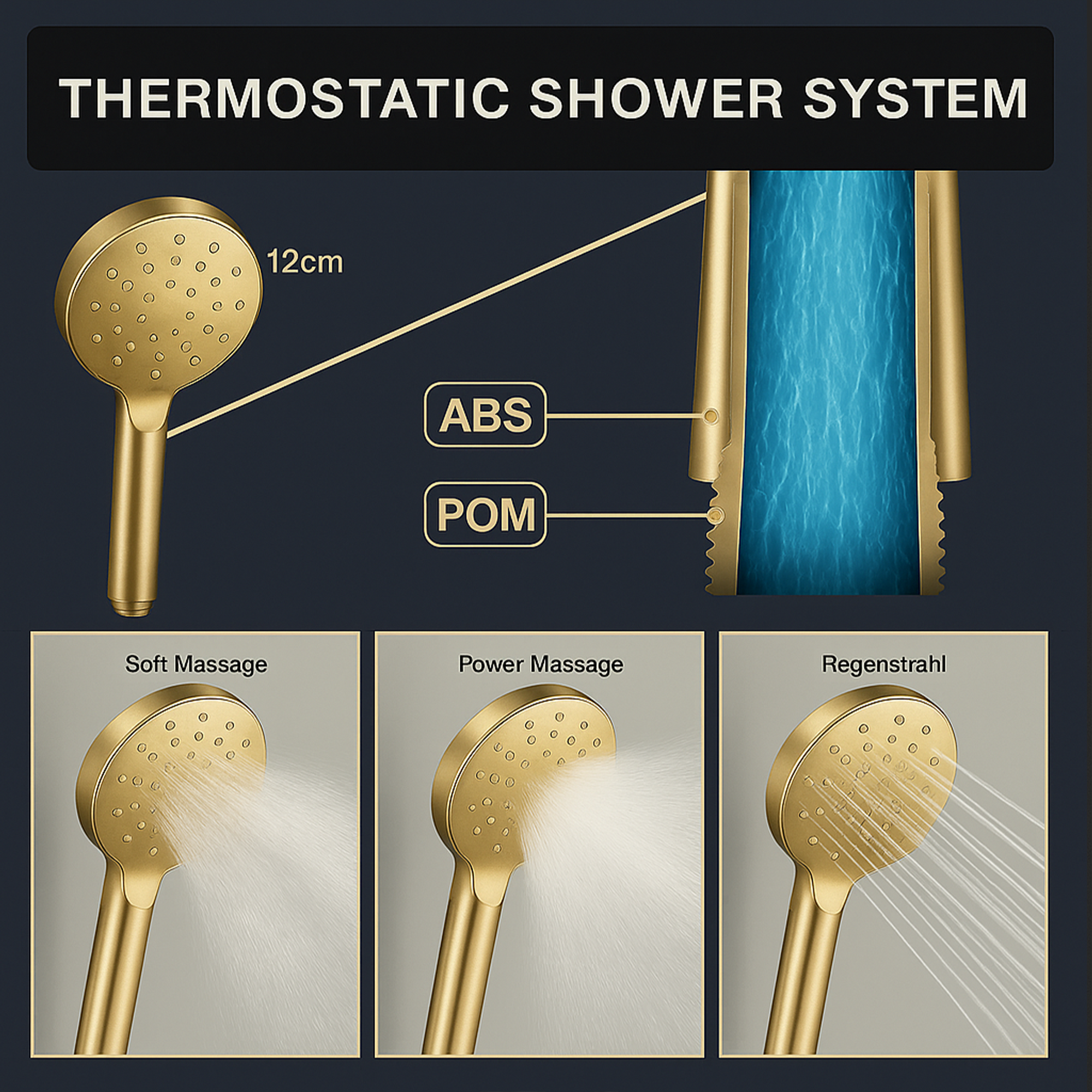 ARKO Capri Bath Filler & Hand Shower Set – Brass