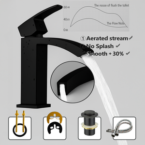 ARKO Vista Basin Mixer Tap, Bath Filler & Handheld Shower Set with Bath Waste – Black